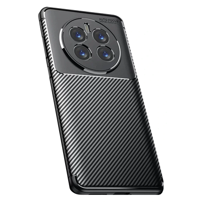 Realme 12 Pro Plus Kılıf Auto Focus Karbon Kapak - Siyah