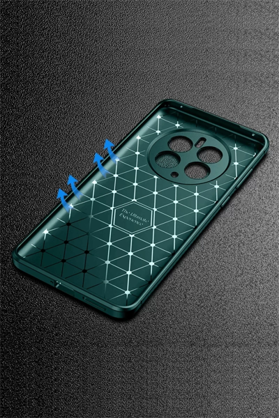 Realme 12 Pro Plus Kılıf Auto Focus Karbon Kapak - Koyu Yeşil