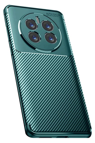 Realme 12 Pro Plus Kılıf Auto Focus Karbon Kapak - Koyu Yeşil