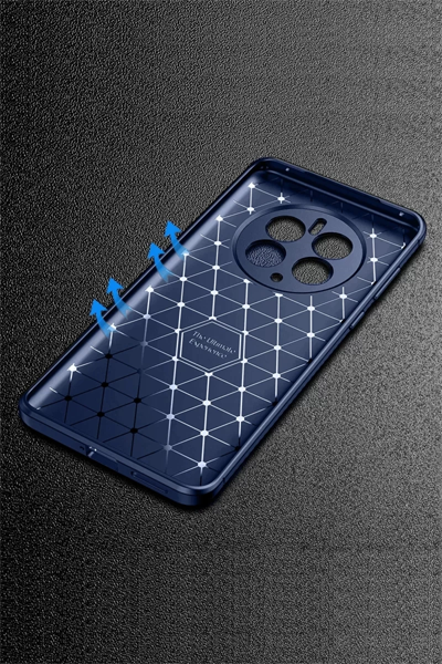 Realme 12 Pro Plus Kılıf Auto Focus Karbon Kapak - Lacivert