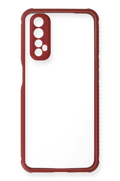 Realme 7 Kılıf Miami Şeffaf Silikon - Fuşya