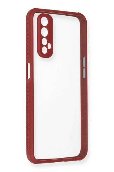 Realme 7 Kılıf Miami Şeffaf Silikon - Fuşya