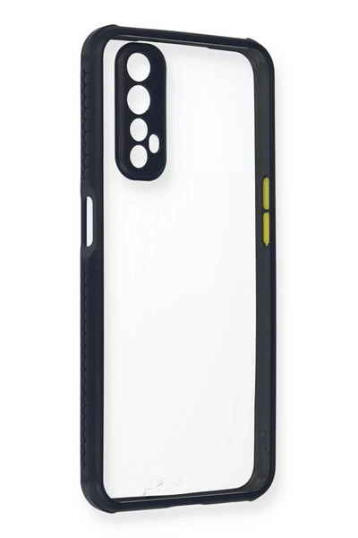 Realme 7 Kılıf Miami Şeffaf Silikon - Lacivert