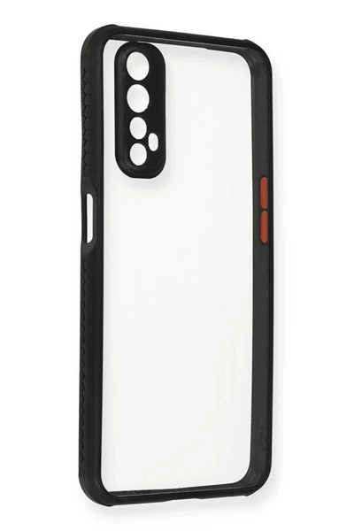 Realme 7 Kılıf Miami Şeffaf Silikon - Siyah