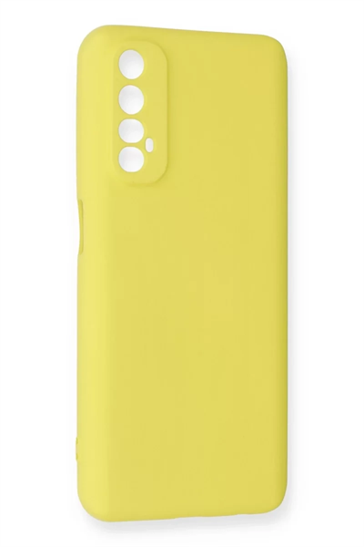 Realme 7 Kılıf Nano içi Kadife Silikon - Sarı