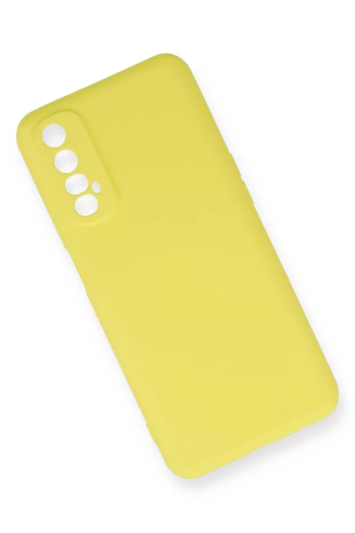 Realme 7 Kılıf Nano içi Kadife Silikon - Sarı