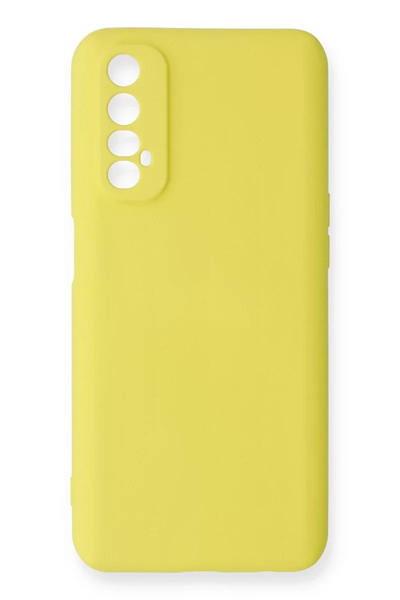 Realme 7 Kılıf Nano içi Kadife Silikon - Sarı