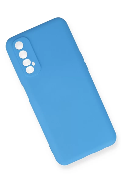 Realme 7 Kılıf Nano içi Kadife Silikon - Mavi