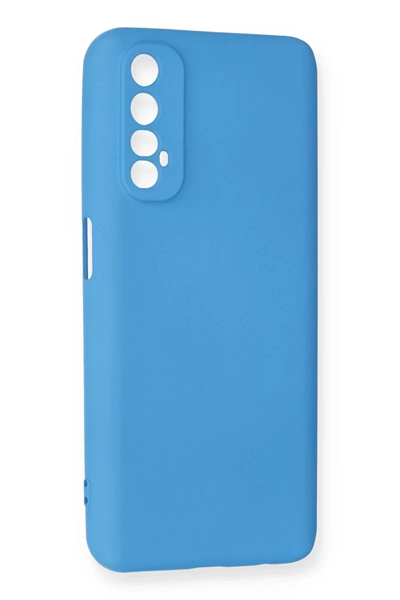 Realme 7 Kılıf Nano içi Kadife Silikon - Mavi