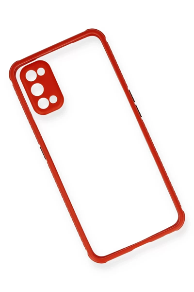 Realme 7 Pro Kılıf Miami Şeffaf Silikon - Kırmızı