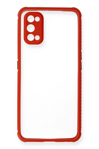 Realme 7 Pro Kılıf Miami Şeffaf Silikon - Kırmızı
