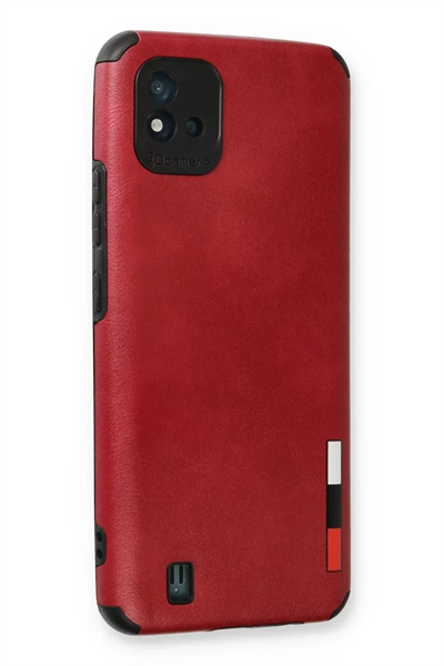 Realme C11 2021 Kılıf Loop Deri Silikon - Kırmızı