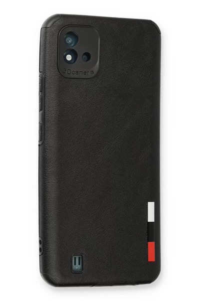 Realme C11 2021 Kılıf Loop Deri Silikon - Siyah