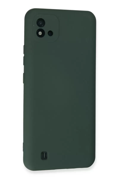 Realme C11 2021 Kılıf Nano içi Kadife Silikon - Koyu Yeşil