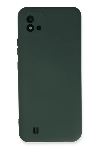 Realme C11 2021 Kılıf Nano içi Kadife Silikon - Koyu Yeşil