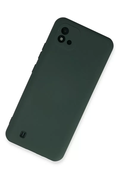 Realme C11 2021 Kılıf Nano içi Kadife Silikon - Koyu Yeşil
