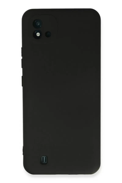 Realme C11 2021 Kılıf Nano içi Kadife Silikon - Siyah