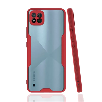 Realme C11 2021 Kılıf Platin Silikon - Kırmızı