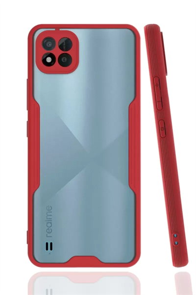 Realme C11 2021 Kılıf Platin Silikon - Kırmızı