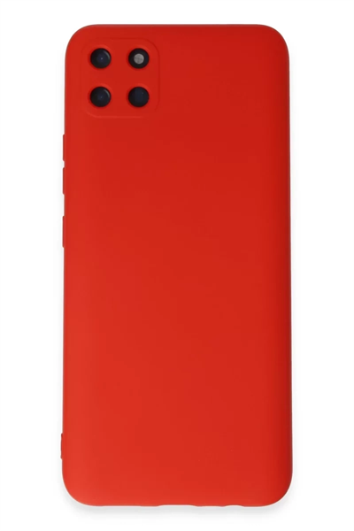 Realme C11 Kılıf Nano içi Kadife Silikon - Kırmızı