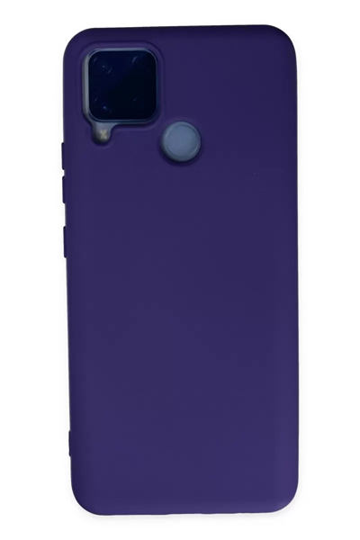 Realme C15 Kılıf Nano içi Kadife Silikon - Mor