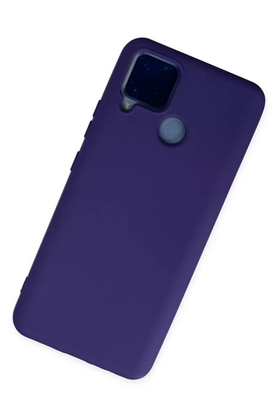 Realme C15 Kılıf Nano içi Kadife Silikon - Mor
