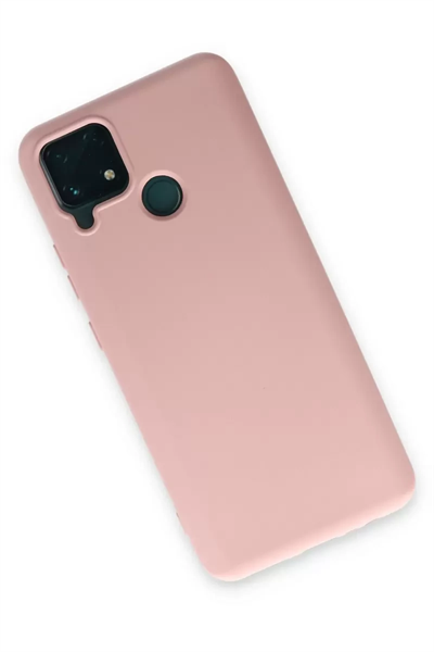 Realme C15 Kılıf Nano içi Kadife Silikon - Pudra