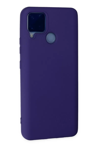 Realme C15 Kılıf Nano içi Kadife Silikon - Mor