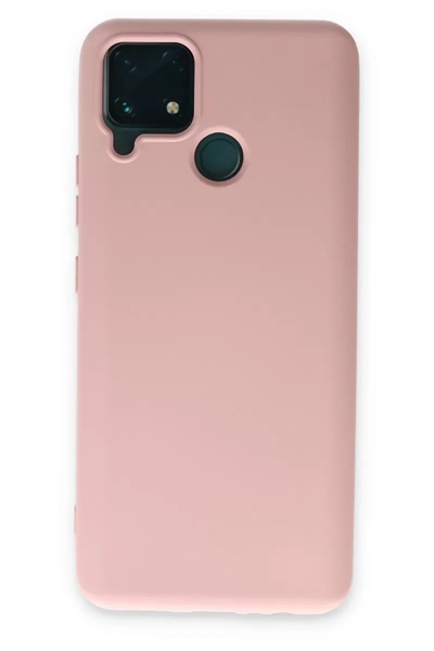 Realme C15 Kılıf Nano içi Kadife Silikon - Pudra