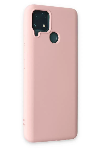 Realme C15 Kılıf Nano içi Kadife Silikon - Pudra