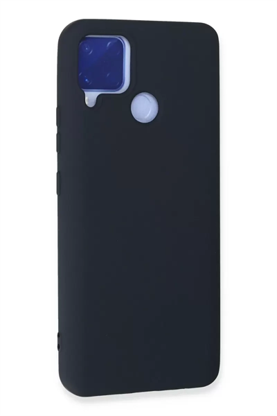 Realme C15 Kılıf Nano içi Kadife Silikon - Lacivert