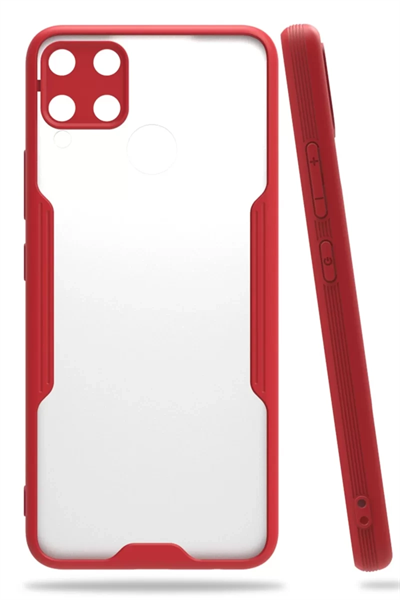 Realme C15 Kılıf Platin Silikon - Kırmızı