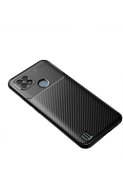 Realme C21 Kılıf Auto Focus Karbon Kapak - Siyah