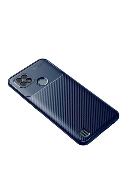 Realme C21 Kılıf Auto Focus Karbon Kapak - Lacivert