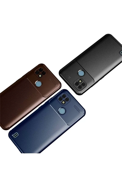 Realme C21 Kılıf Auto Focus Karbon Kapak - Siyah
