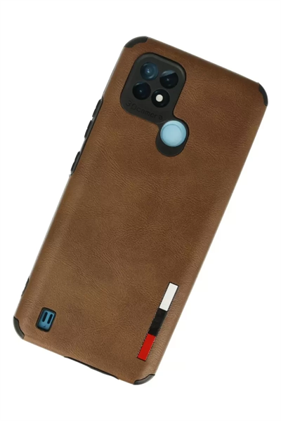 Realme C21 Kılıf Loop Deri Silikon - Kahverengi
