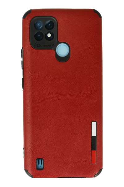 Realme C21 Kılıf Loop Deri Silikon - Kırmızı