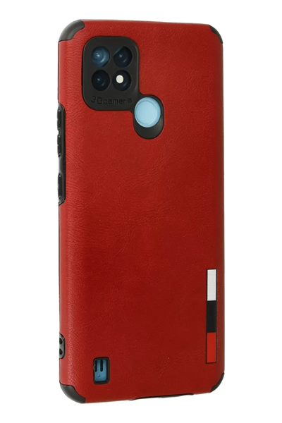Realme C21 Kılıf Loop Deri Silikon - Kırmızı