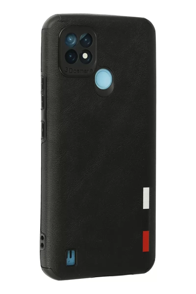 Realme C21 Kılıf Loop Deri Silikon - Siyah