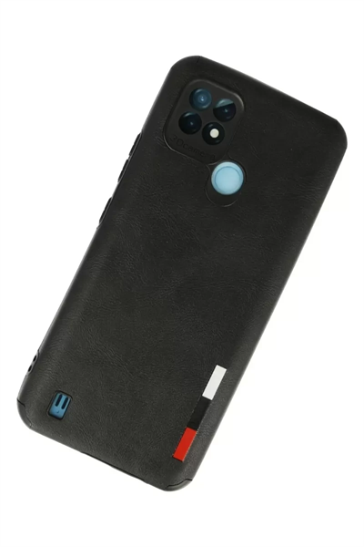Realme C21 Kılıf Loop Deri Silikon - Siyah