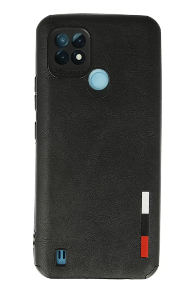 Realme C21 Kılıf Loop Deri Silikon - Siyah