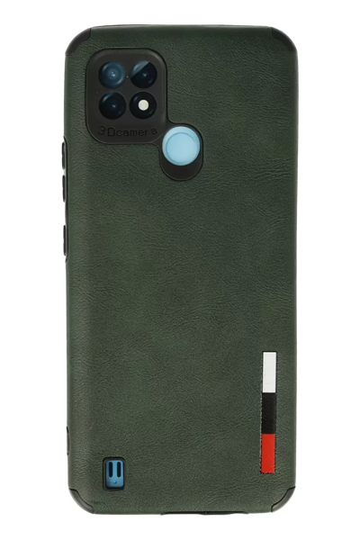 Realme C21 Kılıf Loop Deri Silikon - Yeşil