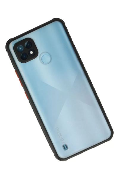 Realme C21 Kılıf Miami Şeffaf Silikon - Siyah