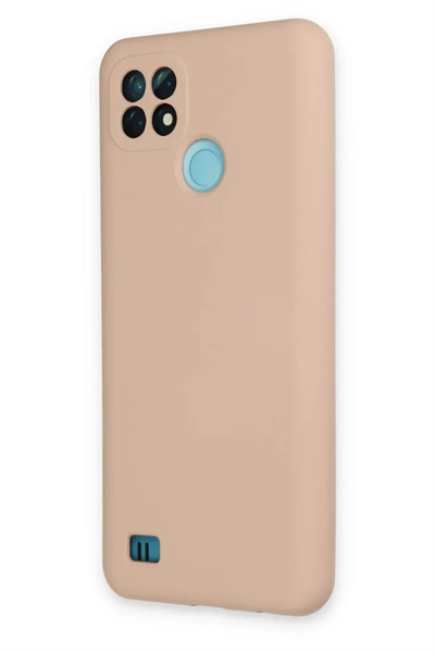 Realme C21 Kılıf Nano içi Kadife Silikon - Pudra