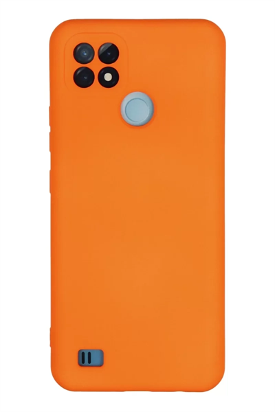 Realme C21 Kılıf Nano içi Kadife Silikon - Turuncu