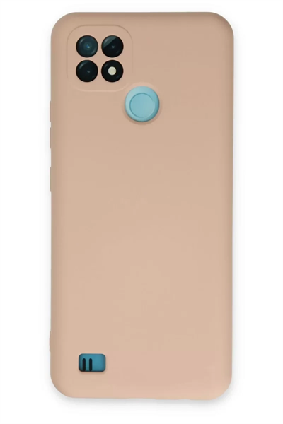Realme C21 Kılıf Nano içi Kadife Silikon - Pudra