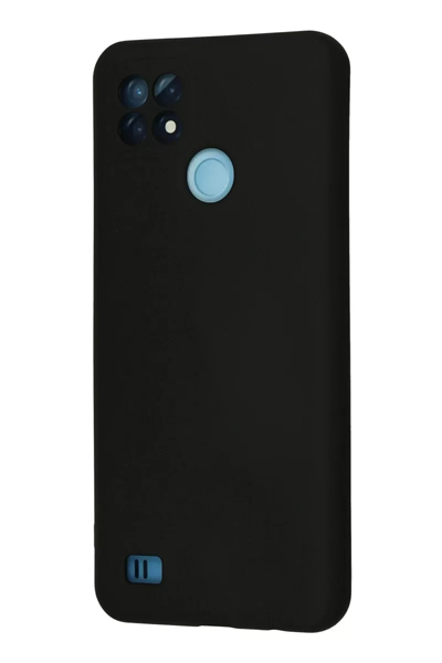 Realme C21 Kılıf Nano içi Kadife Silikon - Siyah