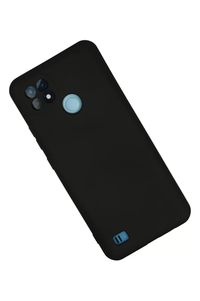 Realme C21 Kılıf Nano içi Kadife Silikon - Siyah