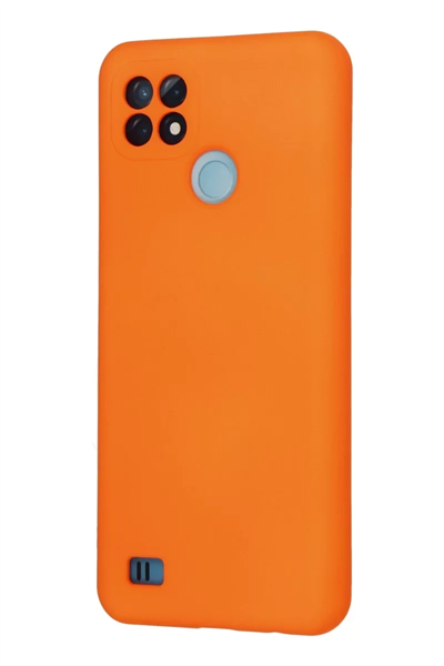 Realme C21 Kılıf Nano içi Kadife Silikon - Turuncu
