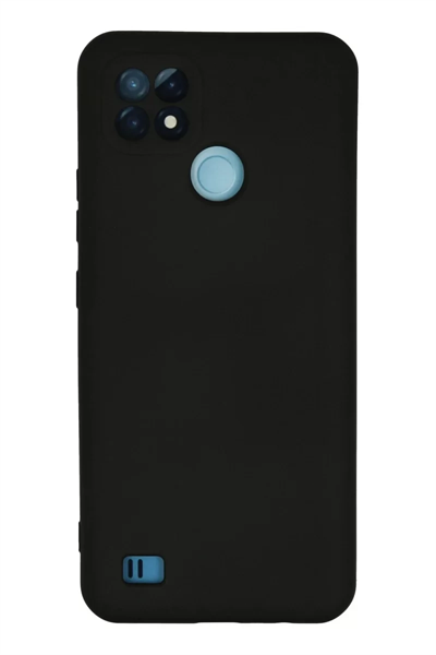 Realme C21 Kılıf Nano içi Kadife Silikon - Siyah
